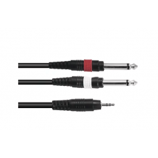 Laidas 3.5mm stereo - 2x6.35mm mono (K-K) 3m Omnitronic